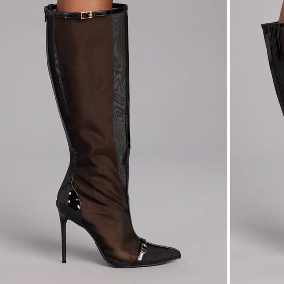 Windsor Bold Statement Mesh Under-The-Knee Boots Brand New w Box 9 - Picture 3 of 6